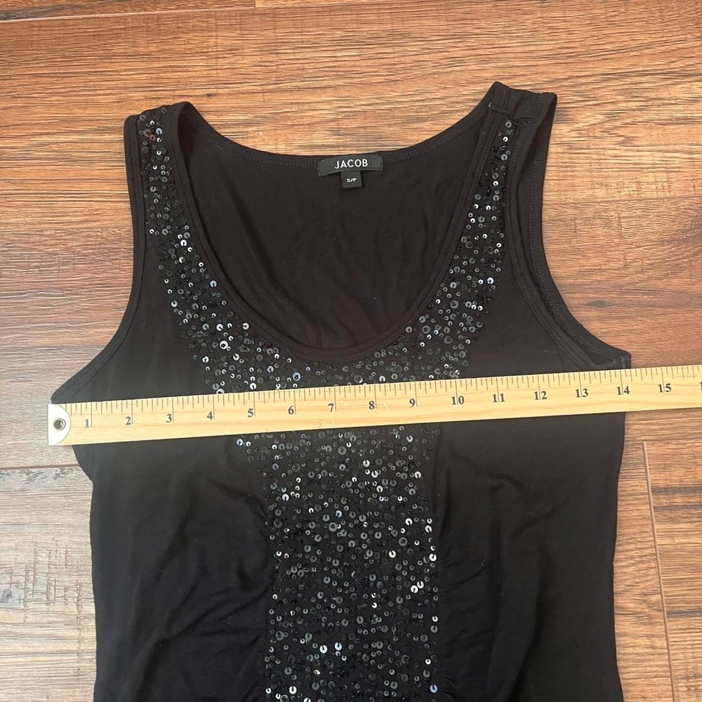 Jacob black Sequin Tank Y2K Women S Minimalist Going Out Indie Sleeze Party - Picture 4 of 6